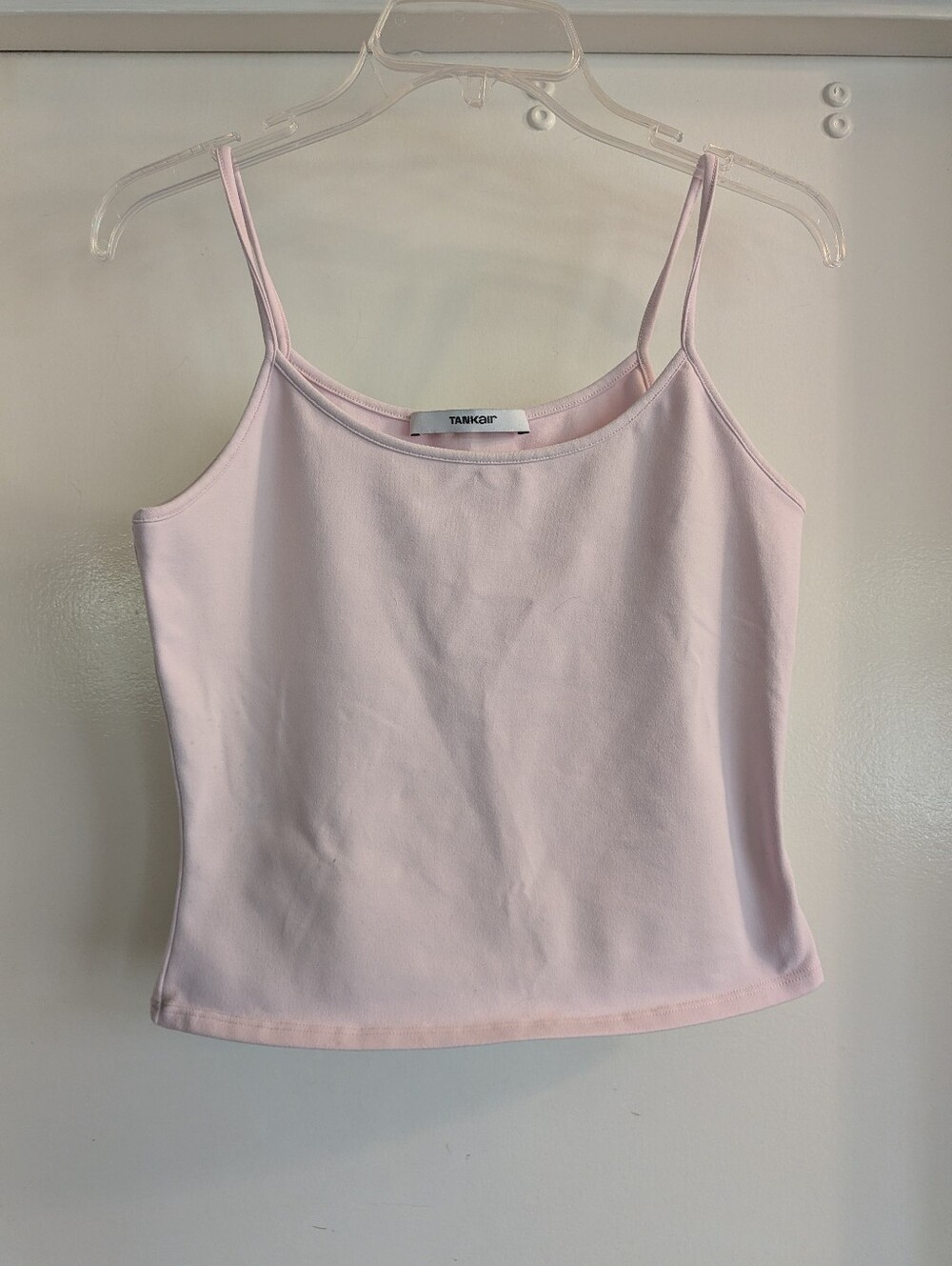 Tank Air Studio High-Elasticity  Light Pale Pink Spaghetti Strap Tank Top